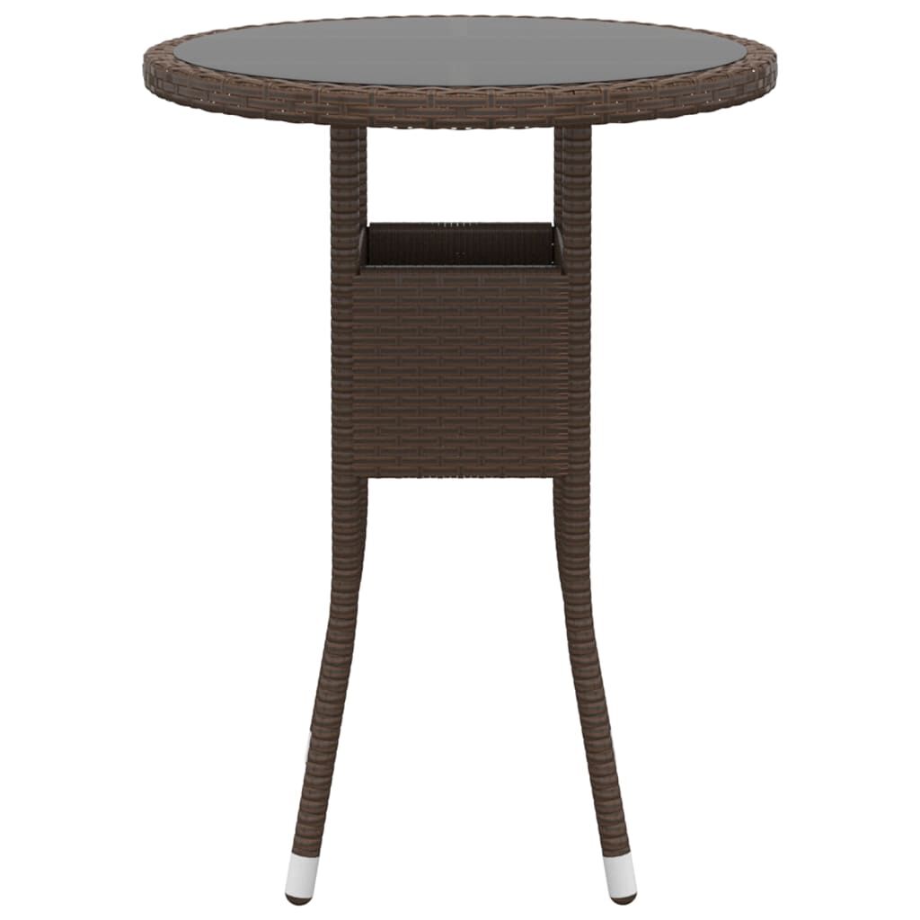 vidaXL 3 Piece Garden Dining Set Poly Rattan Brown