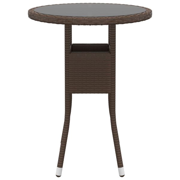vidaXL 3 Piece Garden Dining Set Poly Rattan Brown
