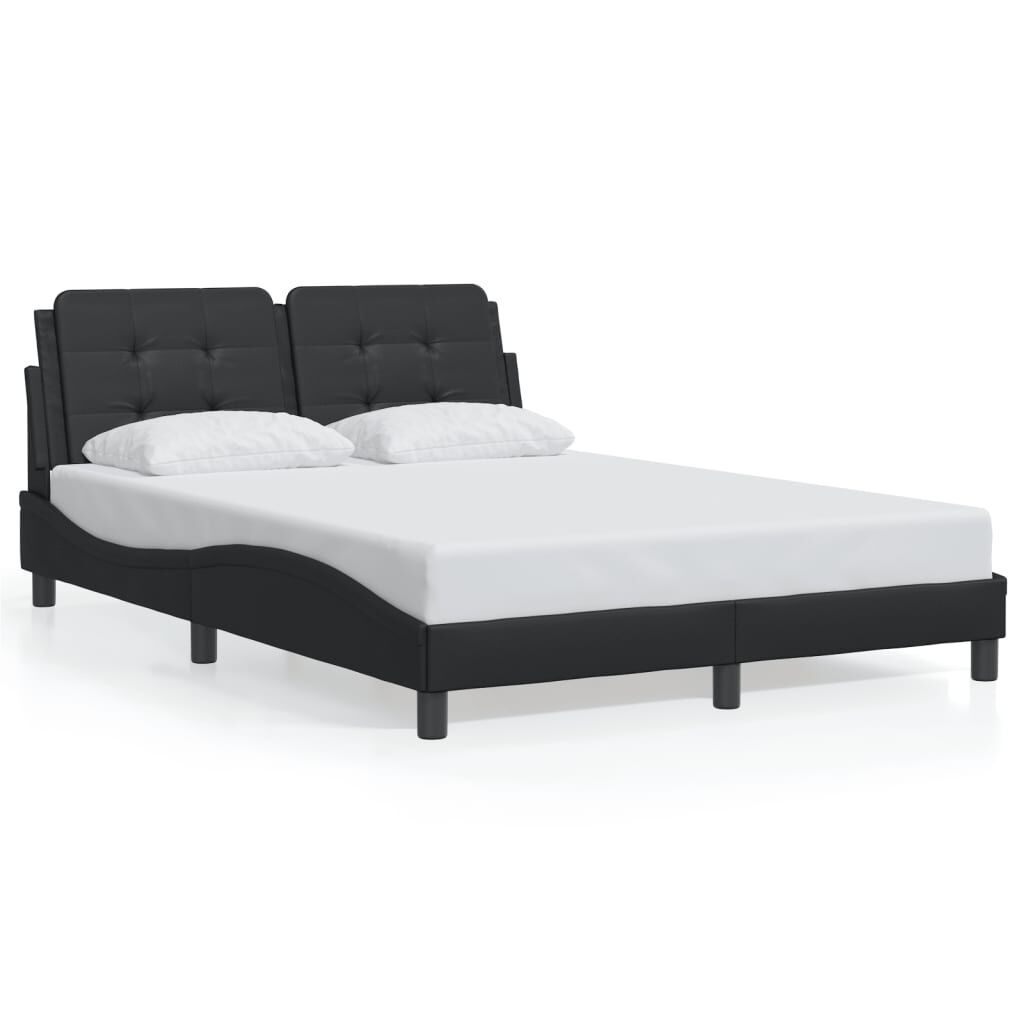vidaXL Bed Frame without Mattress Black 137x190 cm Faux Leather