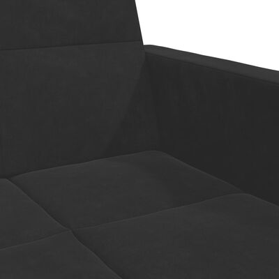 vidaXL 2-Seater Sofa Bed with Footstool Black Velvet