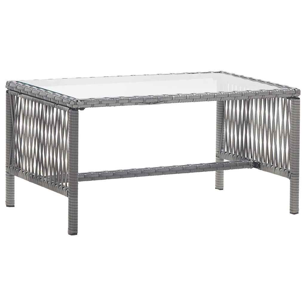 vidaXL 4 Piece Garden Lounge Set with Cushion Poly Rattan Anthracite
