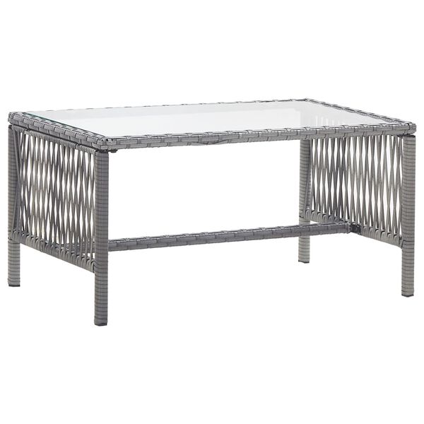 vidaXL 4 Piece Garden Lounge Set with Cushion Poly Rattan Anthracite