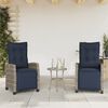 vidaXL 3 Piece Bistro Set with Cushions Grey Poly Rattan
