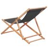 vidaXL Folding Beach Chair Fabric and Wooden Frame Grey
