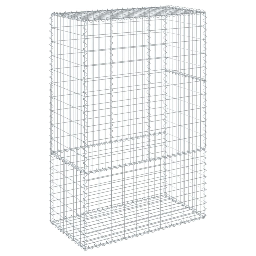 vidaXL Gabion Basket with Cover 100x50x150 cm Galvanised Iron