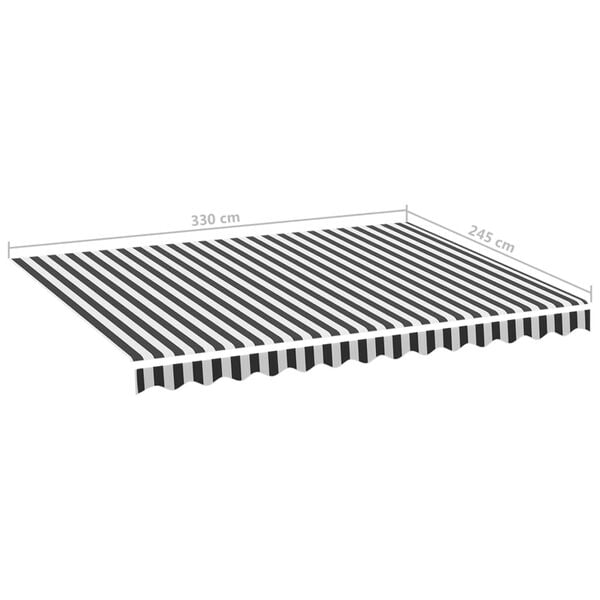 vidaXL Replacement Fabric for Awning Anthracite and White 3.5x2.5 m