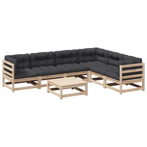 vidaXL 7 Piece Garden Sofa Set with Cushions Solid Wood Pine