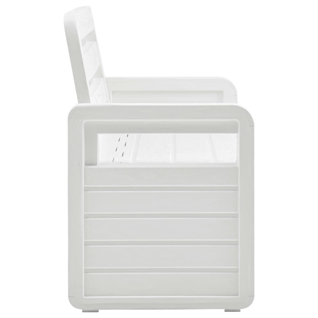vidaXL Garden Storage Bench 132.5 cm Plastic White