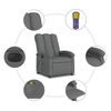 vidaXL Electric Massage Recliner Chair Dark Grey Fabric