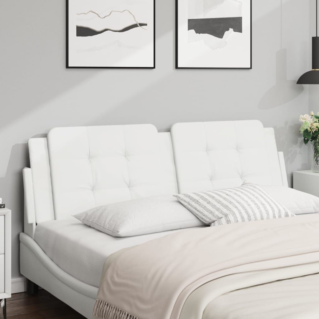 vidaXL Headboard Cushion "Zadar" White 152 cm Queen Faux Leather