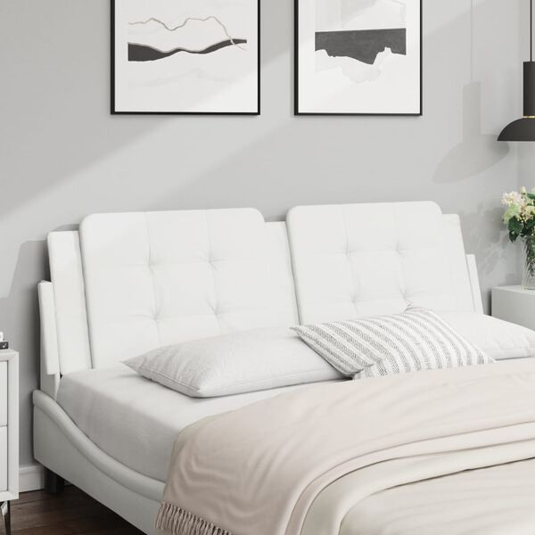 vidaXL Headboard Cushion "Zadar" White 152 cm Queen Faux Leather
