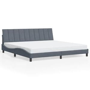 vidaXL Bed Frame without Mattress "Hanko" Dark Grey 193x203 cm Velvet
