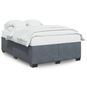 vidaXL Bed Frame without Mattress Dark Grey Full Velvet