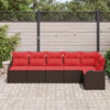vidaXL Garden Sofa Set 6 pcs Brown Poly Rattan