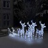 vidaXL Reindeers & Sleigh Christmas Decoration 280x28x55 cm Acrylic