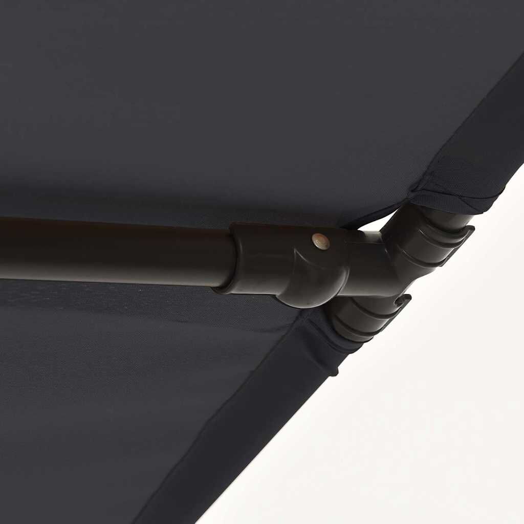 vidaXL Garden Parasol with Aluminium Pole 2x1.5 m Black