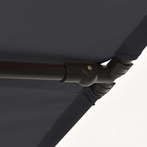 vidaXL Garden Parasol with Aluminium Pole 2x1.5 m Black