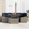 vidaXL Garden Dining Set Manual 7 pcs Grey and Navy 100 x 55 x 73 cm