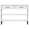 vidaXL Console Cabinet with Metal Legs White Solid Wood Pine OSLO