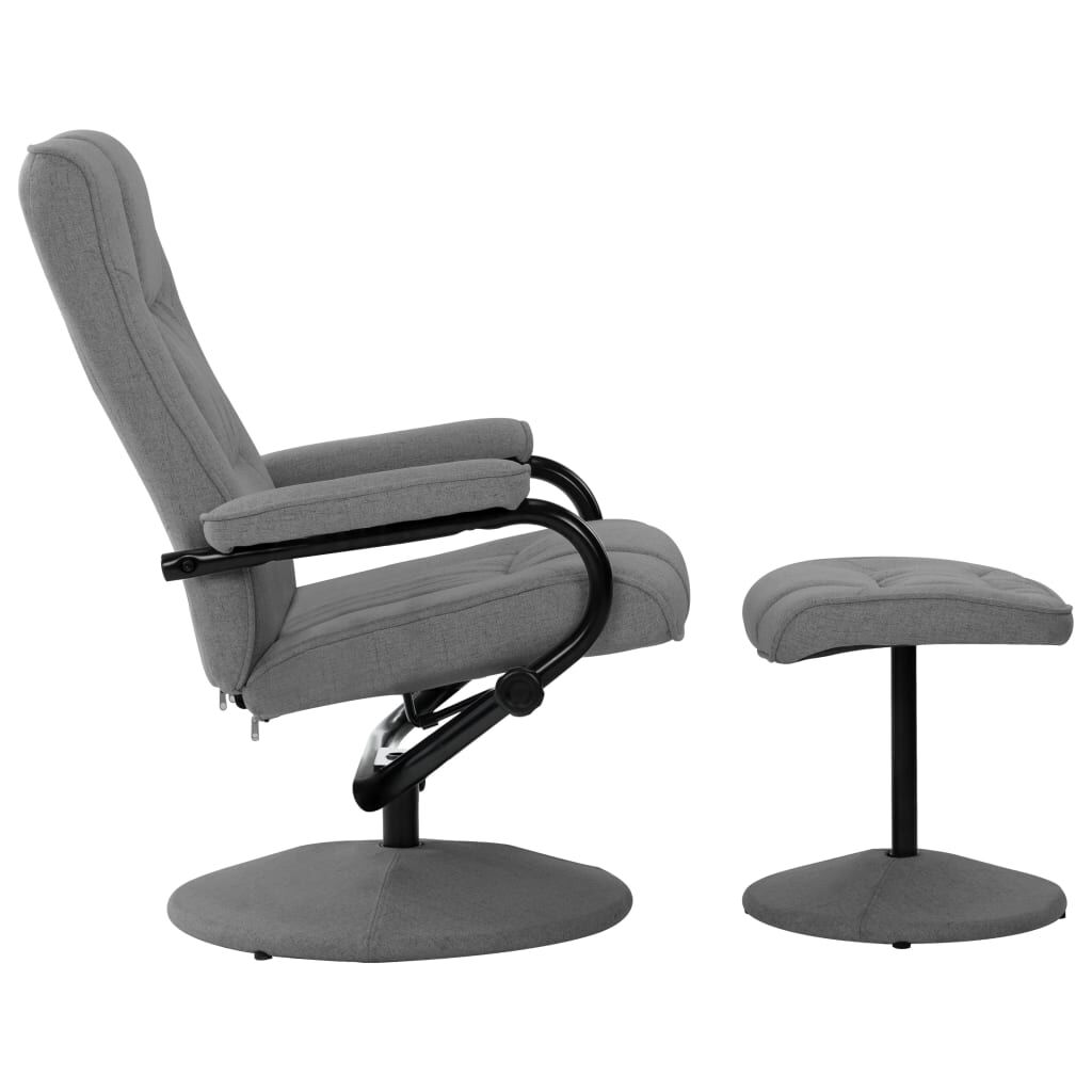 vidaXL Recliner Chair with Footrest Light Grey Fabric
