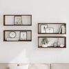 vidaXL Wall Cube Shelves 4 pcs Smoked Oak 60x15x23 cm Engineered Wood