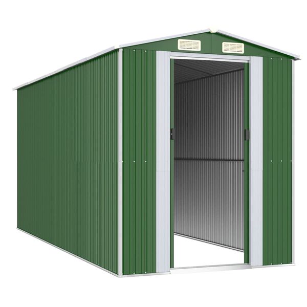 vidaXL Garden Shed Green 192x440x223 cm Galvanised Steel