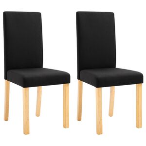 vidaXL Dining Chairs 2 pcs Black Fabric