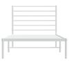vidaXL Metal Bed Frame without Mattress with Headboard White 100x200cm