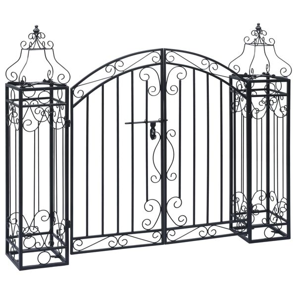vidaXL Ornamental Garden Gate Wrought Iron 122x20.5x100 cm