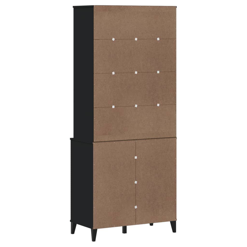 vidaXL Highboard VIKEN Black 80x40x190 cm Solid Wood Pine