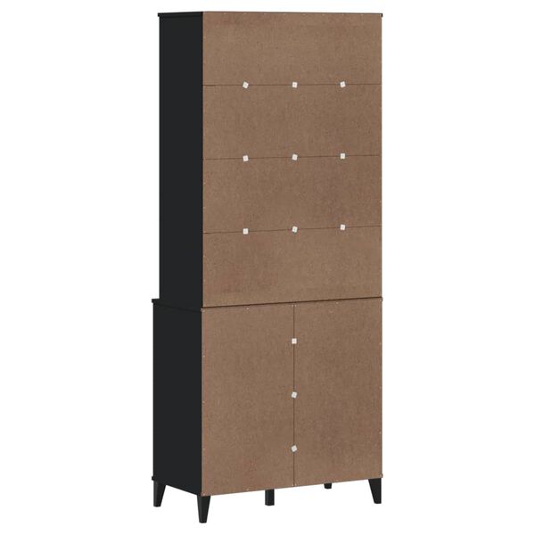 vidaXL Highboard VIKEN Black 80x40x190 cm Solid Wood Pine