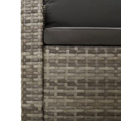 vidaXL 4 Piece Garden Lounge Set with Cushions Grey Poly Rattan