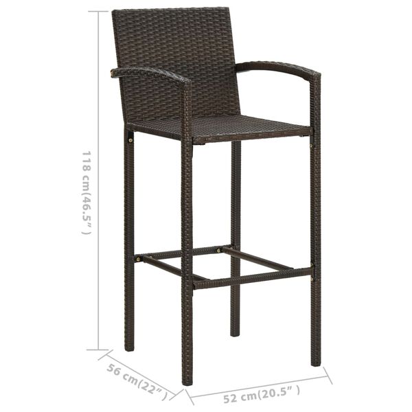 vidaXL 7 Piece Garden Bar Set Brown