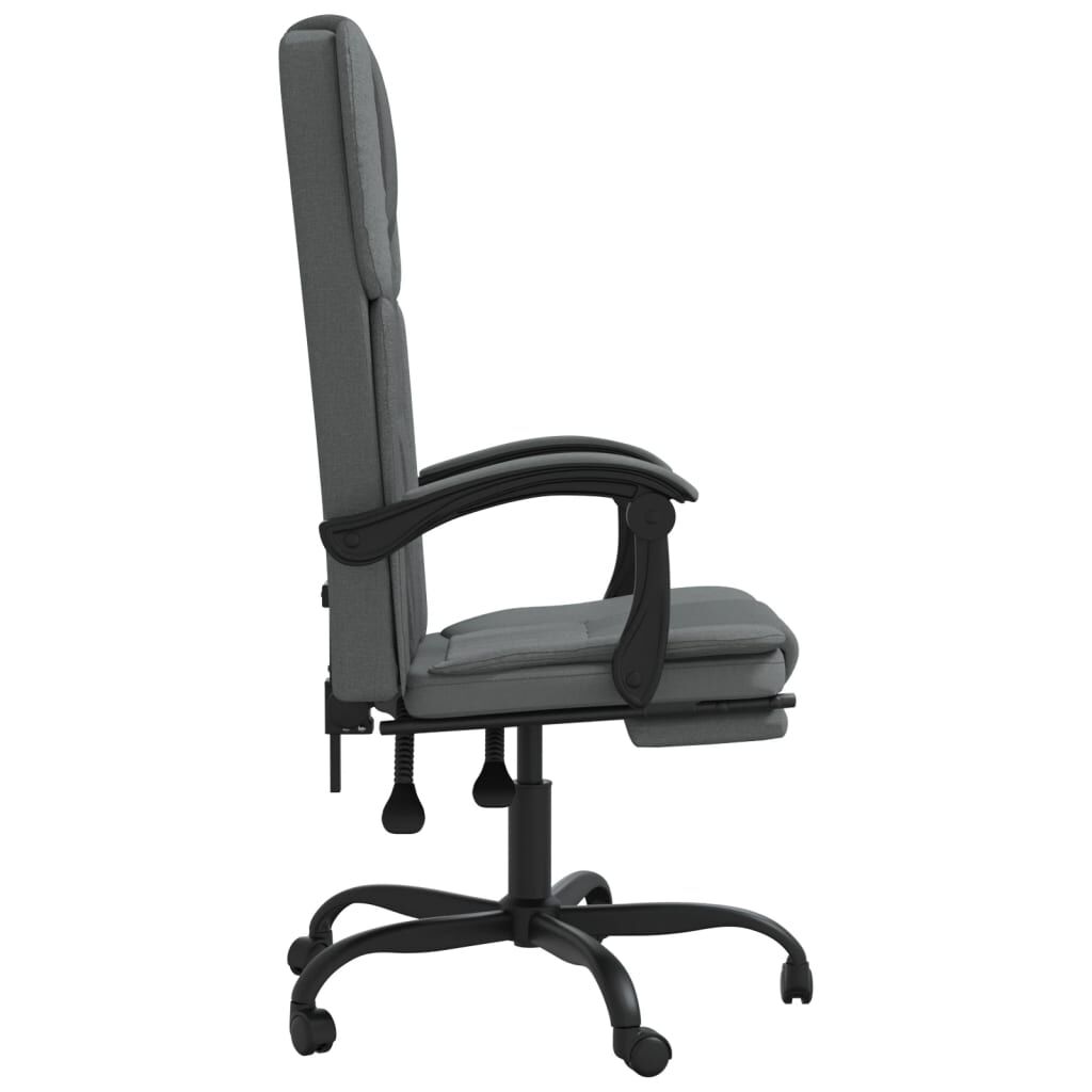 vidaXL Reclining Office Chair Dark Grey Fabric