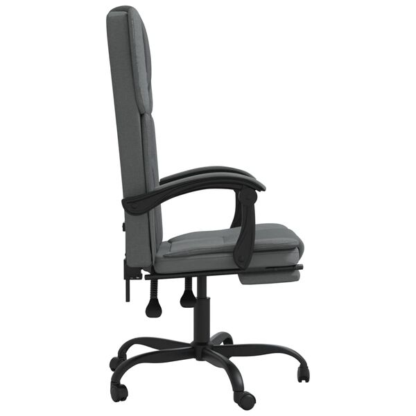 vidaXL Reclining Office Chair Dark Grey Fabric