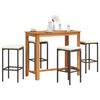 vidaXL 5 Piece Garden Bar Set Brown Solid Wood Acacia and Poly Rattan