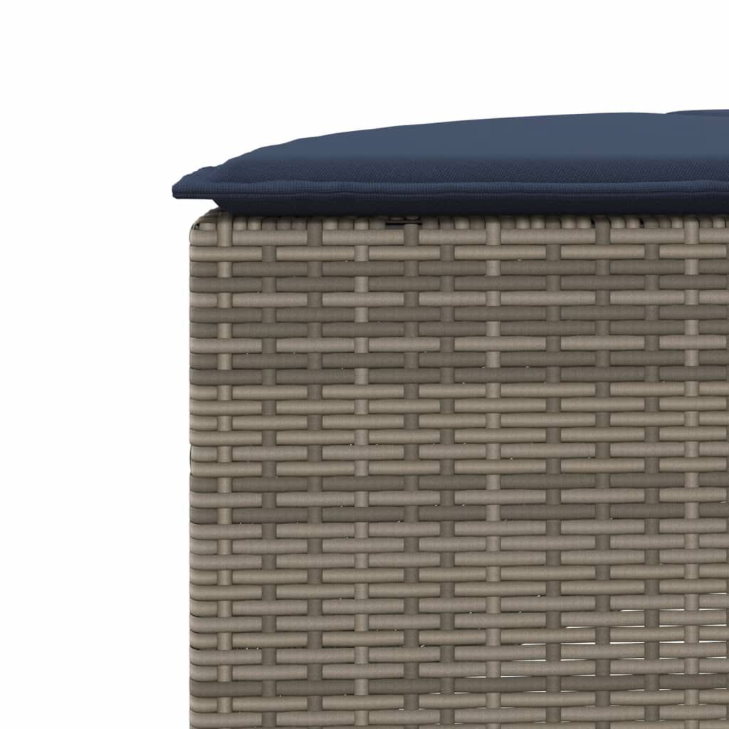 vidaXL 2 Piece Garden Sofa Set Half-Round Grey Poly Rattan