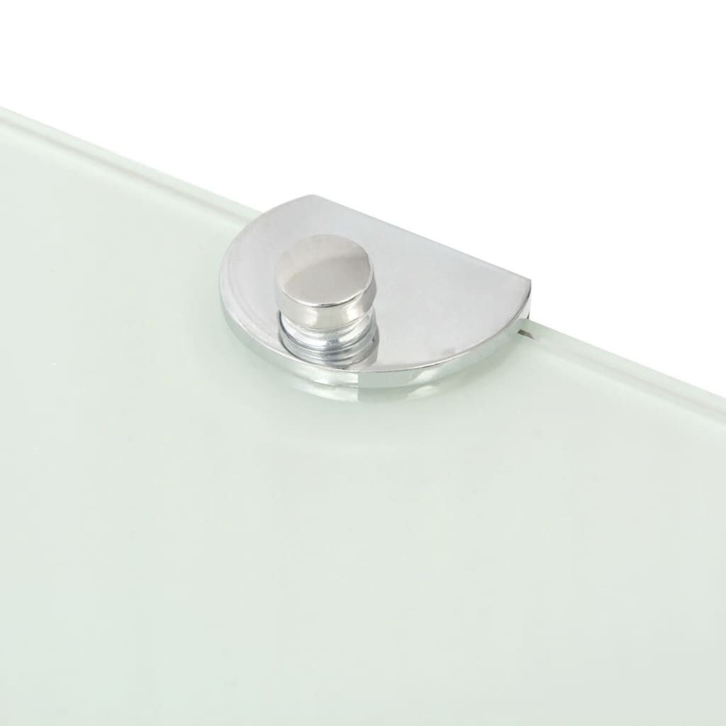vidaXL Corner Shelf with Chrome Supports Glass White 25x25 cm