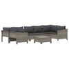vidaXL 8 Piece Garden Lounge Set with Cushions Grey Poly Rattan