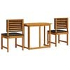 vidaXL Garden Bistro Set 3 pcs Brown Solid Acacia Wood