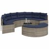 vidaXL 3 Piece Garden Sofa Set Half-Round Grey Poly Rattan
