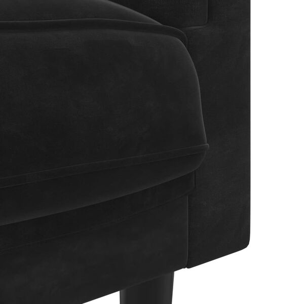 vidaXL Sofa Chair with Cushion Black Velvet