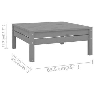 vidaXL 7 Piece Garden Lounge Set Grey Solid Wood Pine