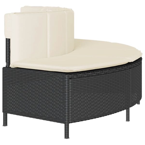 vidaXL Hot Tub Benches with Cushions 2 pcs Black Poly Rattan