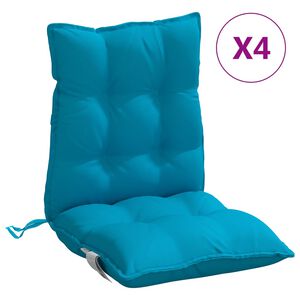 vidaXL Lowback Chair Cushions 4 pcs Light Blue Oxford Fabric