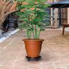 vidaXL Plant Trolley with Wheels Diameter 30 cm Black 170 kg