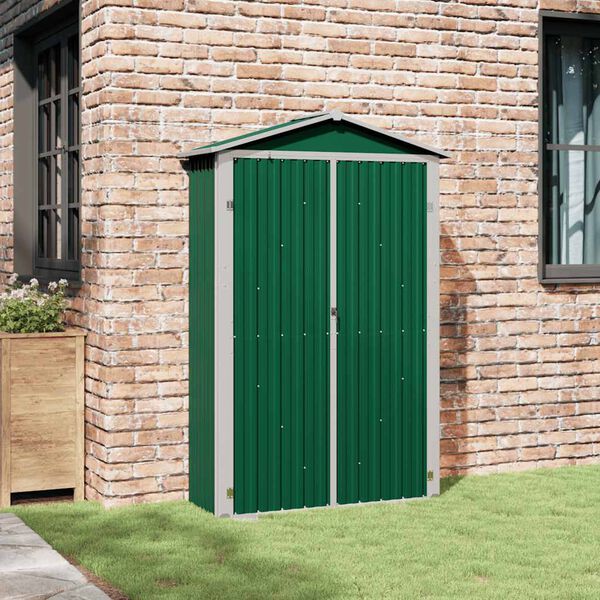 vidaXL Garden Shed Green 116x45x175 cm Galvanised Steel