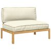 vidaXL Sofa Set with Cushion Cream 120 x 92 x 69 cm Solid Acacia Wood