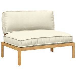 vidaXL Sofa Set with Cushion Cream 120 x 92 x 69 cm Solid Acacia Wood