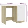 vidaXL Desk White and Sonoma Oak 100x50x76 cm Engineered Wood